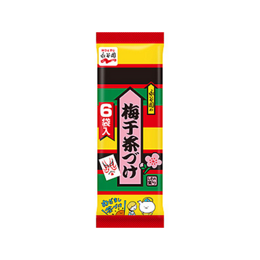 Nagatanien Chazuke Umeboshi (Prune salée) – Assaisonnement pour riz au thé vert et algues – 6 sachets 33,6g