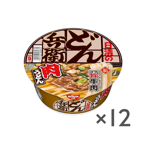 Nissin Donbei Niku (Bœuf) Udon 86g ×12 Coupes