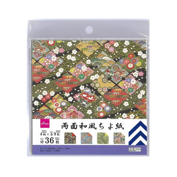 DAISO Double‑Sided Japanese Style Origami Paper 36 Sheets